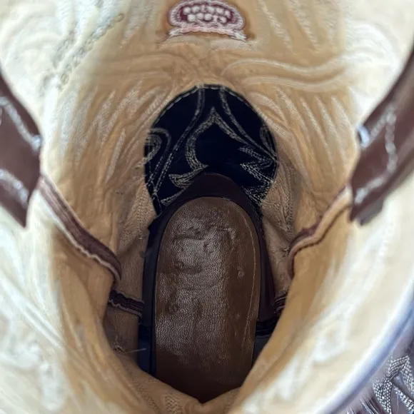 Nocona Men’s Brown Leather Cowboy Boots size 9 D Needle Toe Made in the USA