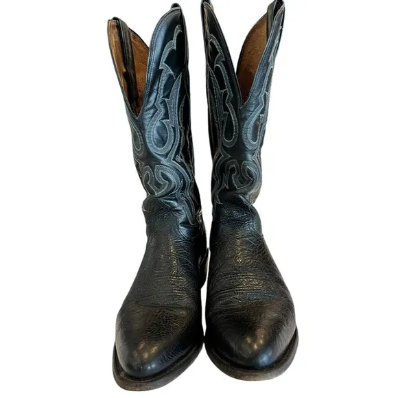 Nocona Vintage 1650135403 Black BullHide Cowboy Boots- Men’s Sz 10 B Made in USA