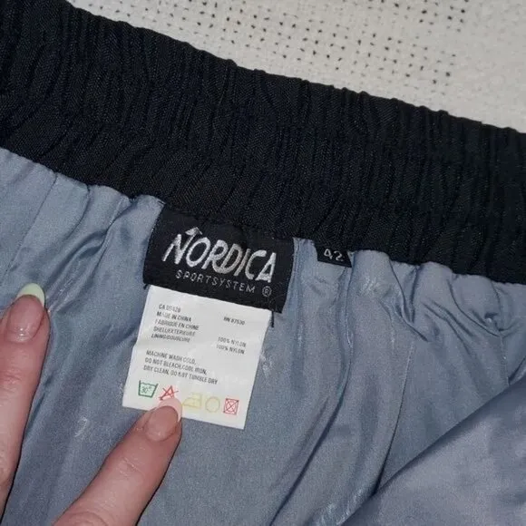 Nordica Sport System Black Lined Snowmobile &amp; Snow Boarding Pocketed Sz 42 Pants