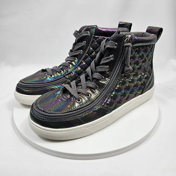 NWOT Billy Classic Quilt High Tops Sneakers Tennis Shoes Zip Graphite Rainbow 7