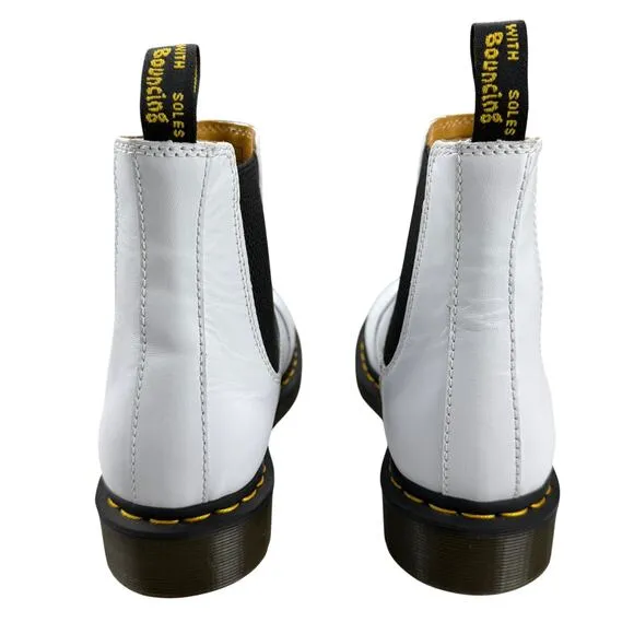 NWOT DR. MARTEN 2976 Yellow Stitch Smooth Leather Chelsea Boots Women US 11