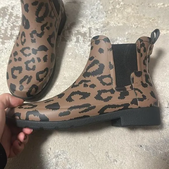 NWOT Hunter Cheetah mini rain women’s boots 🐆