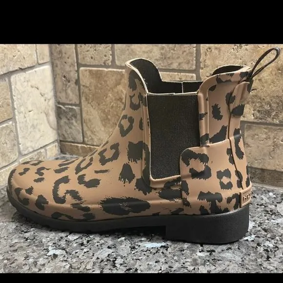 NWOT Hunter Cheetah mini rain women’s boots 🐆