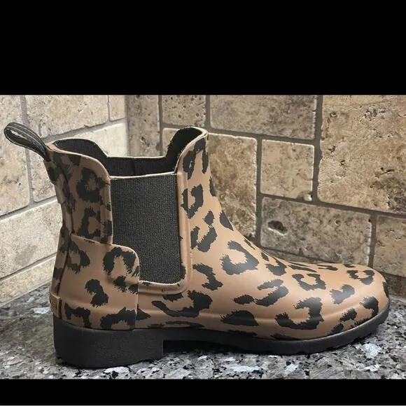 NWOT Hunter Cheetah mini rain women’s boots 🐆