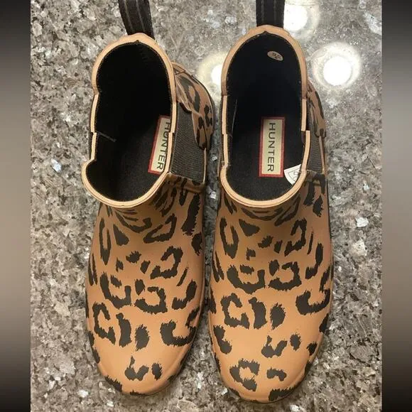 NWOT Hunter Cheetah mini rain women’s boots 🐆