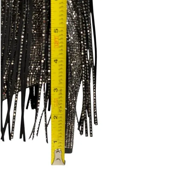NWOT INC Women’s Ishani Silver Rhinestone Fringe Stilleto Boot Size US 9