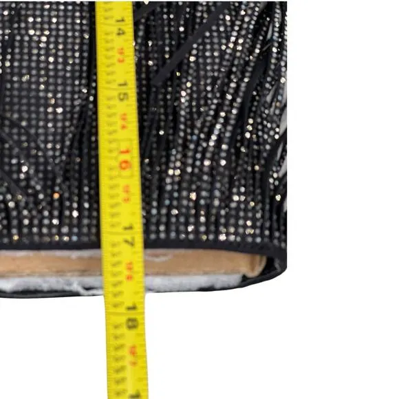 NWOT INC Women’s Ishani Silver Rhinestone Fringe Stilleto Boot Size US 9