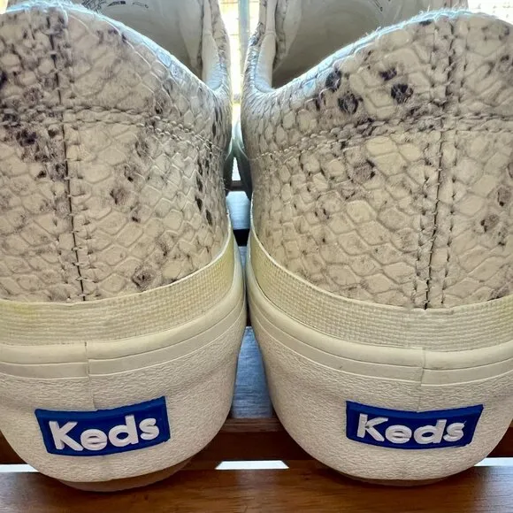 NWOT Keds Snake Print Canvas Sneakers Lace-Up / slip  On Comfort Shoes US Sz 10