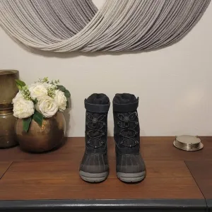 NWOT Lands End Kids Drawstring Snow Boots Sz 4