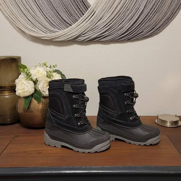 NWOT Lands End Kids Drawstring Snow Boots Sz 4