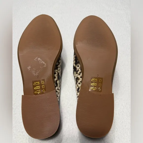 NWOT Madewell  The Frances Loafer Mule Snake Embossed leather Shoe Size 7