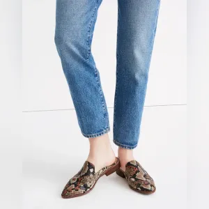 NWOT Madewell  The Frances Loafer Mule Snake Embossed leather Shoe Size 7