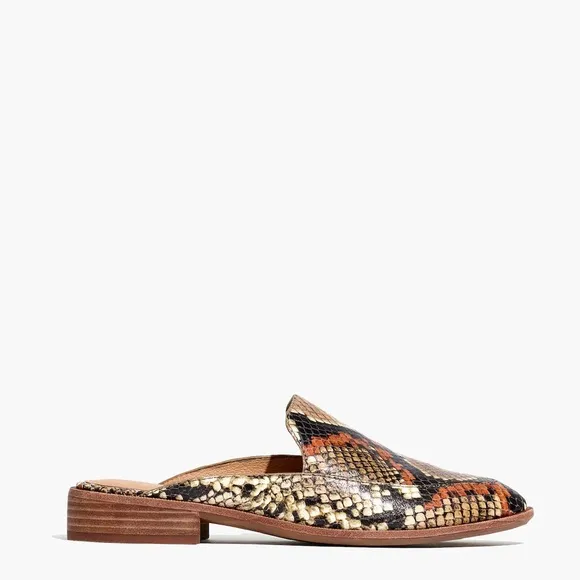 NWOT Madewell  The Frances Loafer Mule Snake Embossed leather Shoe Size 7