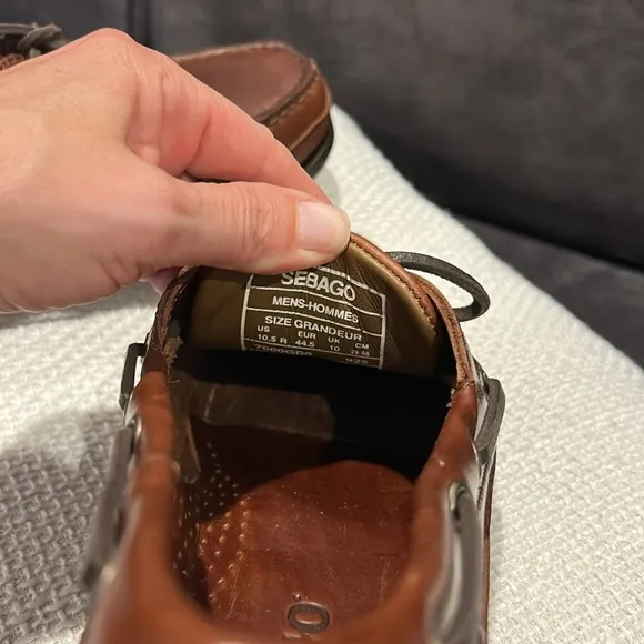 NWOT Sebago Men's “Schooner” Brown Boat Shoes Size 9 &amp; 10.5