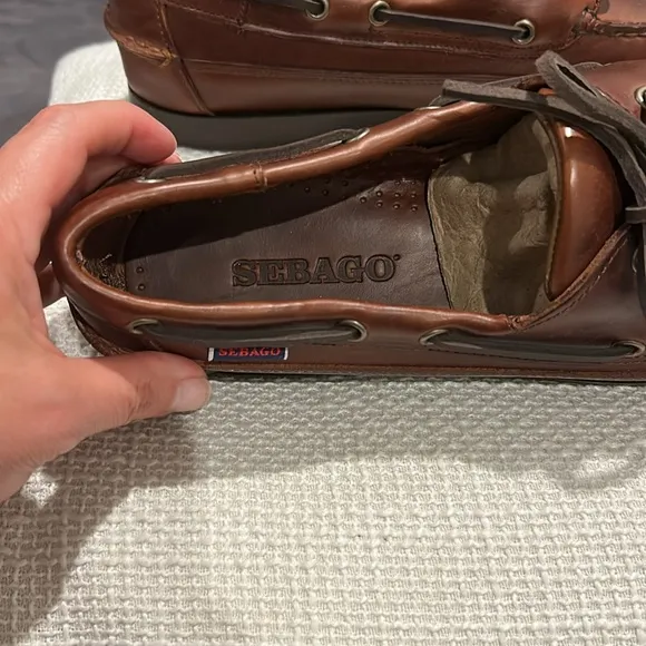NWOT Sebago Men's “Schooner” Brown Boat Shoes Size 9 &amp; 10.5