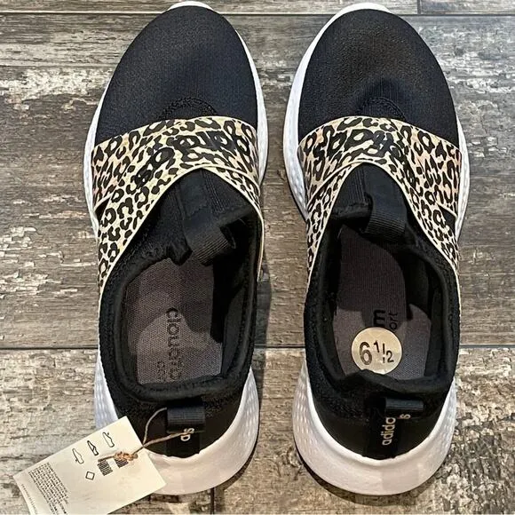 NWT Adidas Puremotion Adapt Running Casual Slip On Shoes Black Leopard FY7233