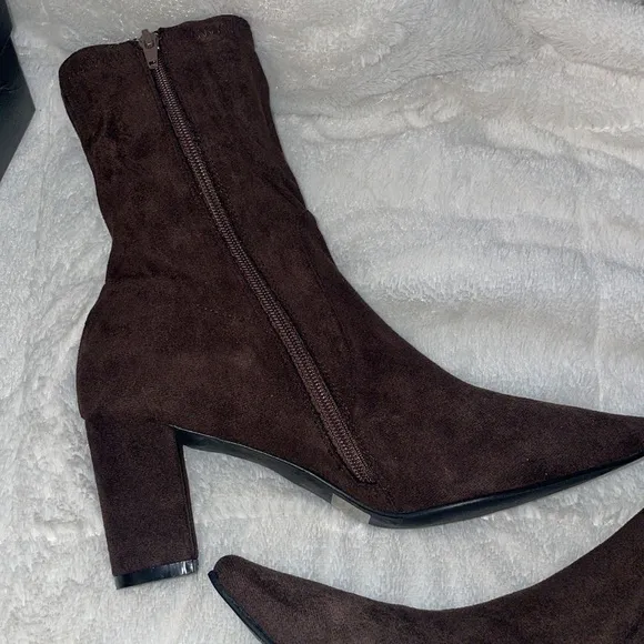 NWT Anthropologie SILENT D NIDER Boot Chocolate Vegan Suede Boots