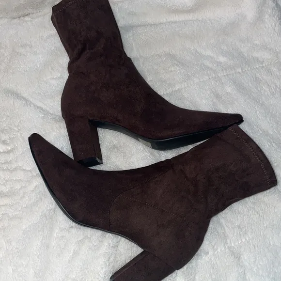 NWT Anthropologie SILENT D NIDER Boot Chocolate Vegan Suede Boots