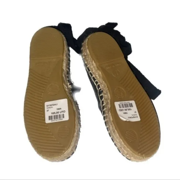 NWT Bonpoint shoes girls size 27 Espadrille floral embroidered