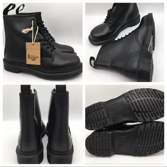 NWT Dr. Martens 1460 Mono Black Smooth Leather Lace Up Boots- Unisex