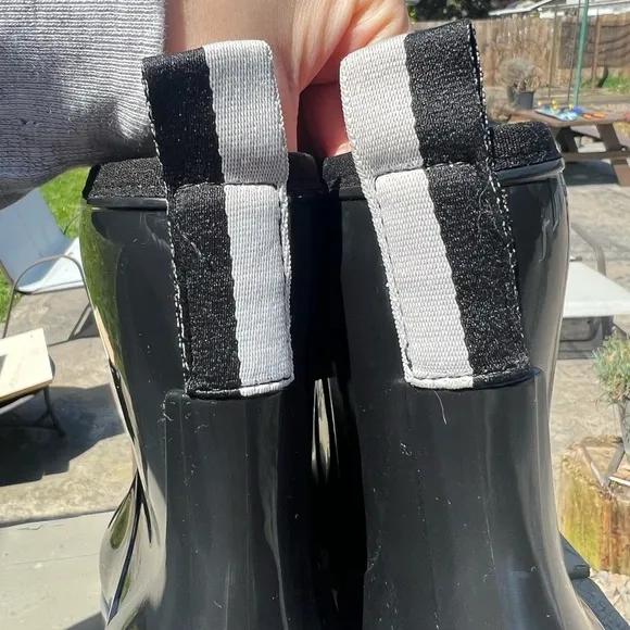NWT Kate Spade Puddle Rubber Black Ankle Boots size 11