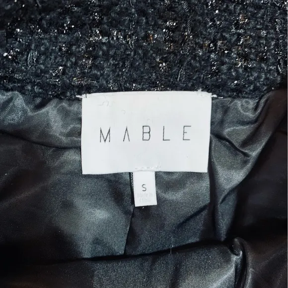 NWT Mable at Anthropologie 2 piece Vest Skirt Set Women Small Shimmer Black