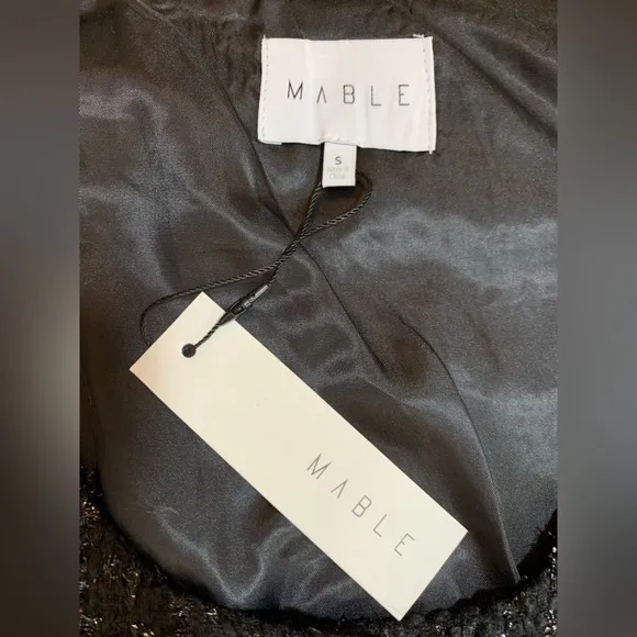 NWT Mable at Anthropologie 2 piece Vest Skirt Set Women Small Shimmer Black
