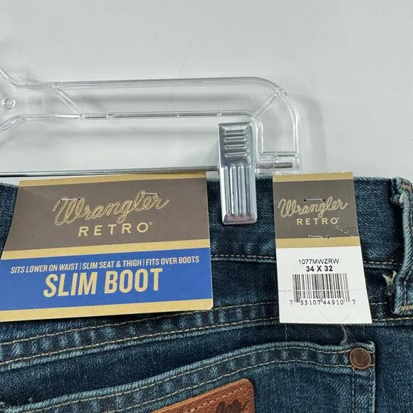 NWT MEN'S WRANGLER RETRO SLIM FIT BOOTCUT JEAN