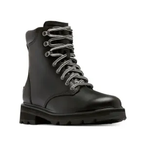 NWT SOREL Womens Black 1&quot; Platform Lennox Toe Block Heel Leather Boots Shoes 7