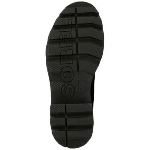 NWT SOREL Womens Black 1&quot; Platform Lennox Toe Block Heel Leather Boots Shoes 7