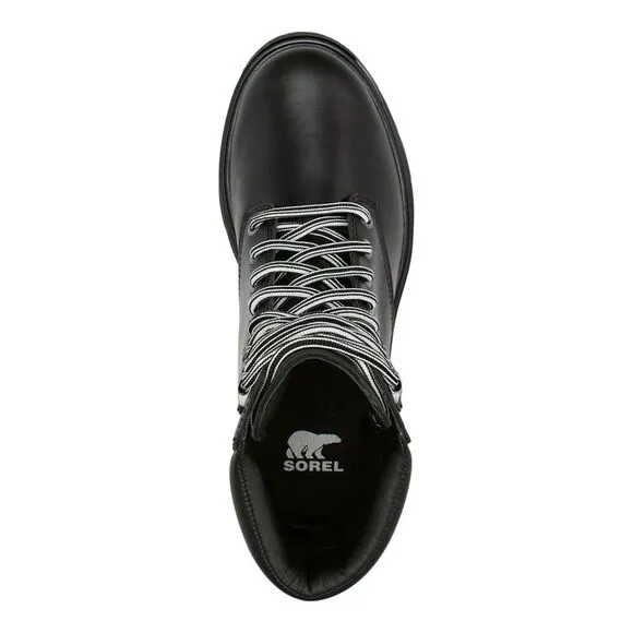 NWT SOREL Womens Black 1&quot; Platform Lennox Toe Block Heel Leather Boots Shoes 7