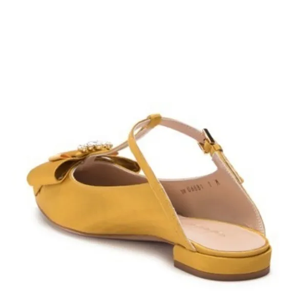 NWT Stuart Weitzman Gold T- strap Mule
