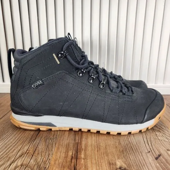 Oboz Bozeman Mid Hiking Boots Womens 8.5 Black Leather Outdoor B-Dry Trail Ankle