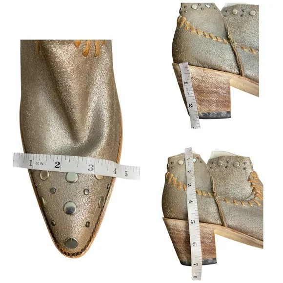 Old Gringo Western Leather Ankle Boots Almond Toes with Studded Accents Sz 10 B