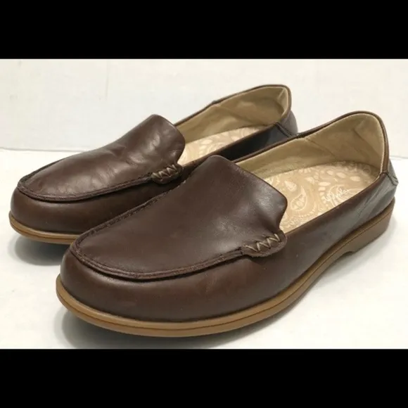 Olukai kiele brown loafers