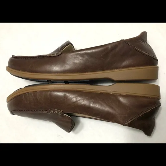 Olukai kiele brown loafers