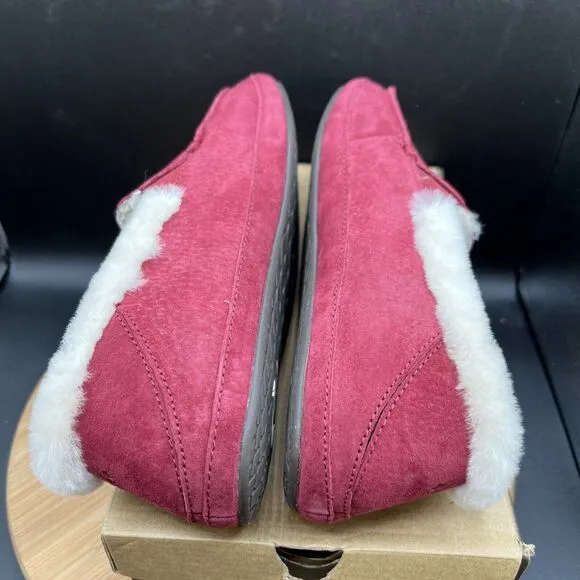 OLUKAI Ku'una Women's Size 11 Slipper Slip-On Shoes Drop Heel Red Burgundy
