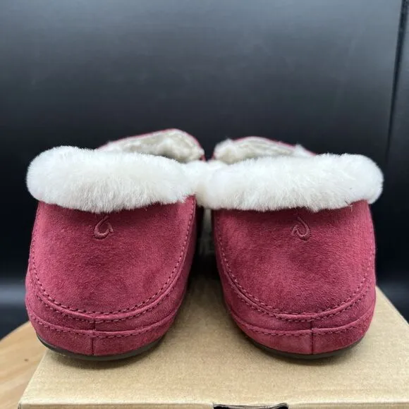 OLUKAI Ku'una Women's Size 11 Slipper Slip-On Shoes Drop Heel Red Burgundy