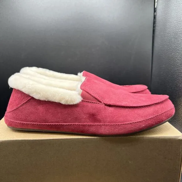 OLUKAI Ku'una Women's Size 11 Slipper Slip-On Shoes Drop Heel Red Burgundy