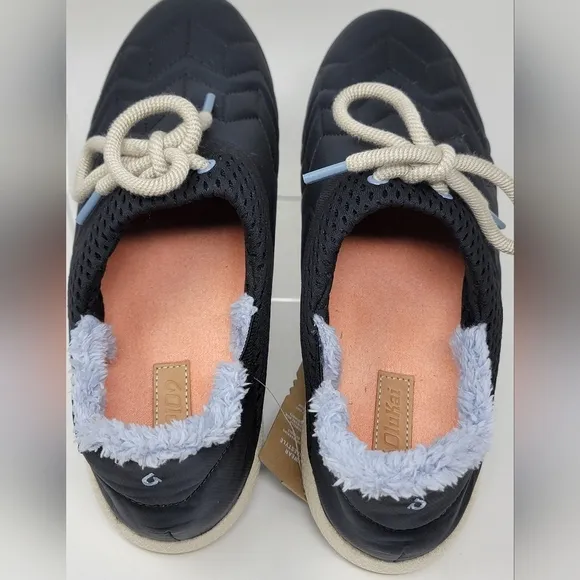 OLUKAI Mahiki Moonlit Ocean Slip On Shoes Black 20477-4040 Women’s Size 11 New