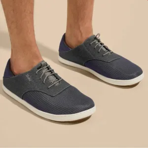 Olukai Nohea Moku Boat Shoes Dark Grey Lace Up Sneakers Men’s Size 10.5