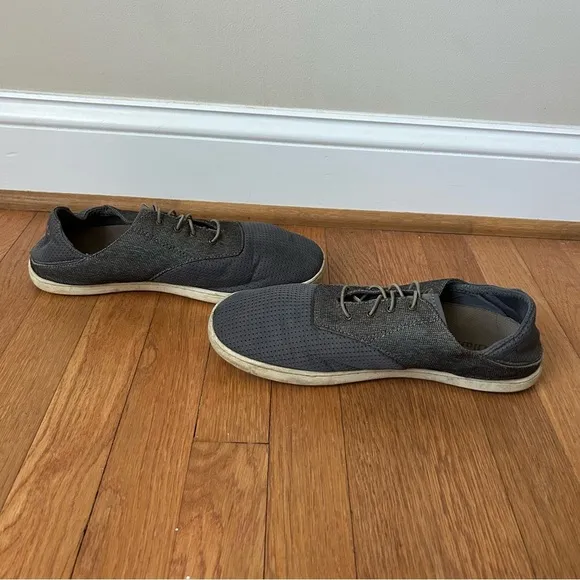 Olukai Nohea Moku Boat Shoes Dark Grey Lace Up Sneakers Men’s Size 10.5