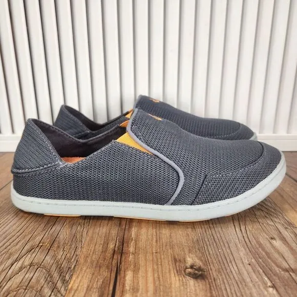 Olukai Nohea Mesh Mens Sz 8.5 Gray Convertible Casual Beach Boat Comfort Shoes