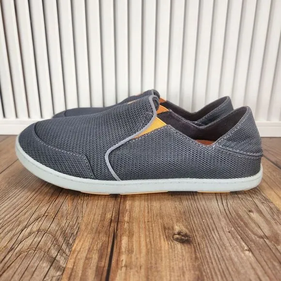 Olukai Nohea Mesh Mens Sz 8.5 Gray Convertible Casual Beach Boat Comfort Shoes