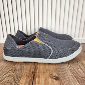 Olukai Nohea Mesh Mens Sz 8.5 Gray Convertible Casual Beach Boat Comfort Shoes