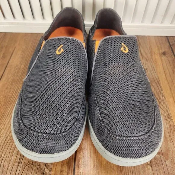Olukai Nohea Mesh Mens Sz 8.5 Gray Convertible Casual Beach Boat Comfort Shoes