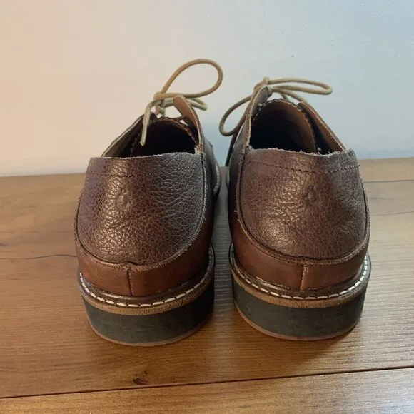 Olukai Walino Style 10257 Walino Men's Brown Leather Oxford Shoes Size 8.5 Wide