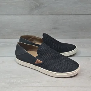 Olukai Women Pehuea Casual Black Slip-On Shoes Sz 8.5
