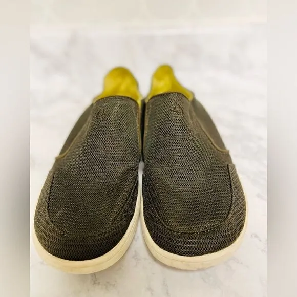 Olukai Mens Sz 9 M Hohea Mesh Slip On Shoes Brown Mesh Comfort Loafer