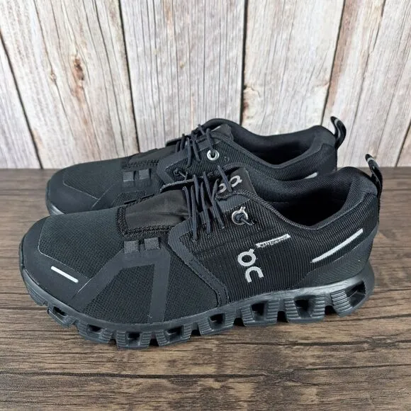 On Cloud 5 Waterproof Black Bungee Slip On Running Sneaker Women's Sz 5.5 (VGC)